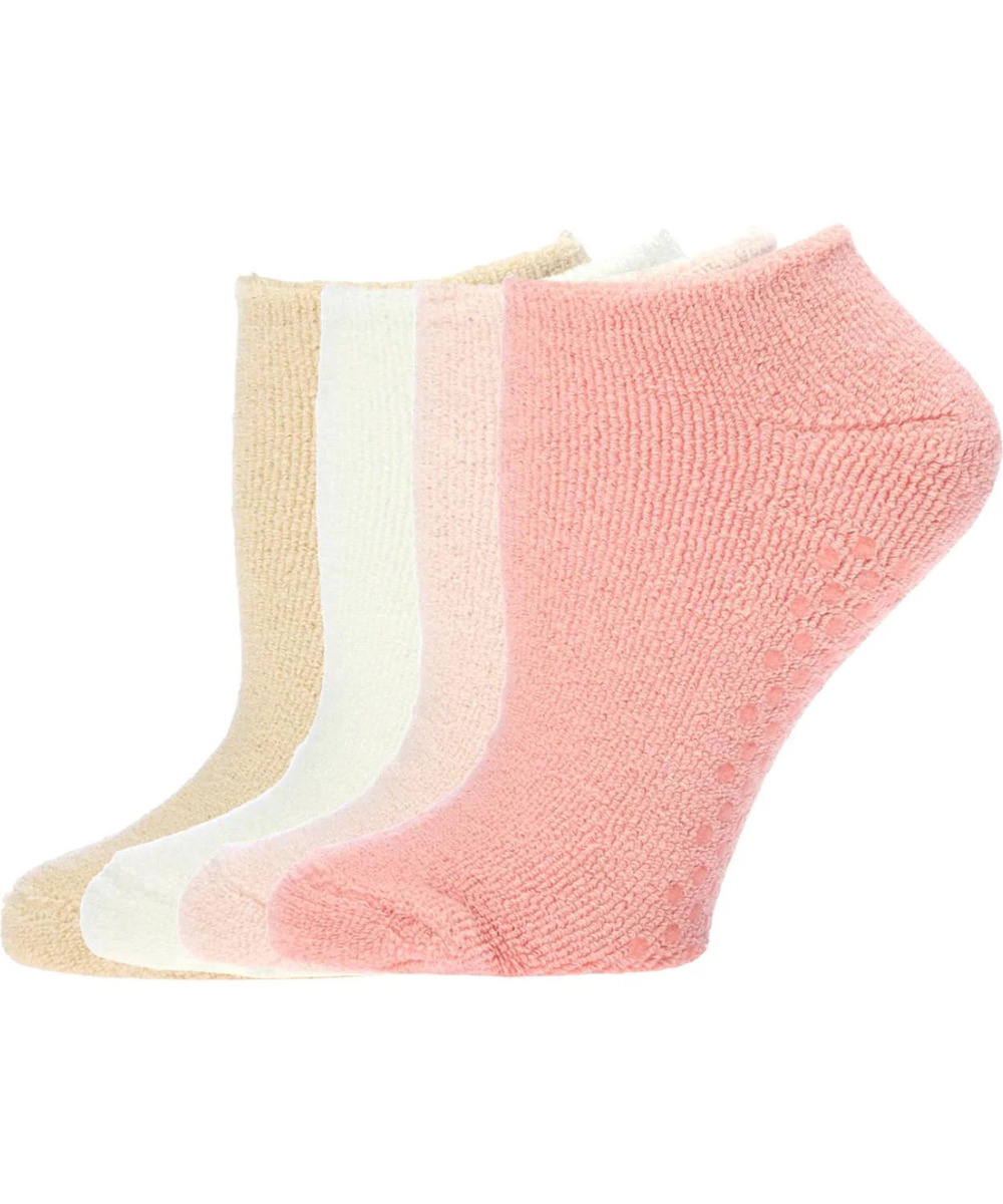 Comfort Code 4-pack Low-Cut Socks with Grippers Light Peach